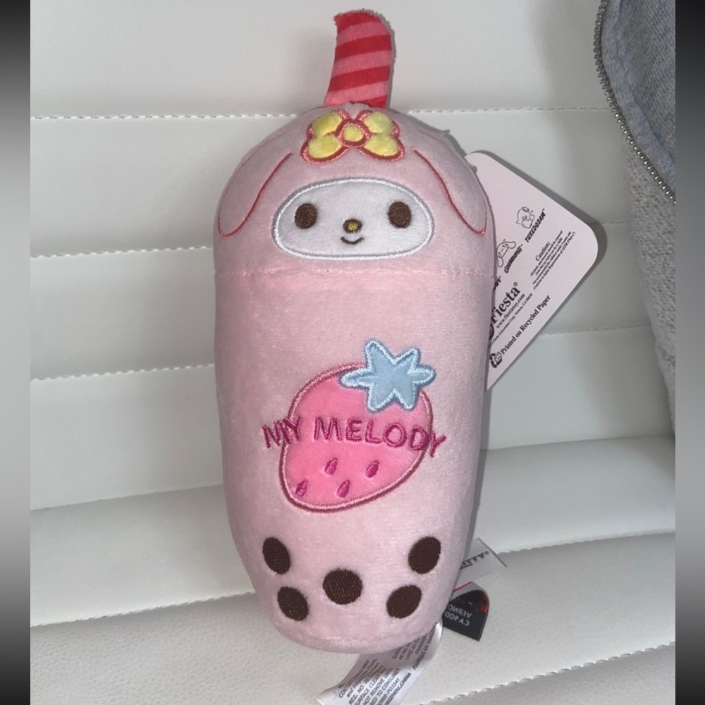 Sanrio Hello Kitty My Melody Boba Tea Plush 8 Inches New with Tag Fiesta